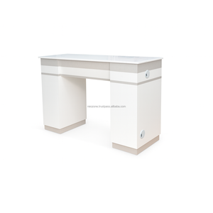 Tables à ongles modernes en MDF et contreplaqué, faciles à nettoyer, élégantes, en marbre, couleur personnalisable, écologiques, avec bar à manucure - Product Image 2