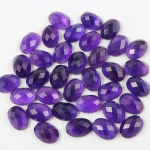 Grand stock de cabochons en améthyste africaine naturelle de 6x8mm, forme poire, taille rose, pierres précieuses en vrac pour la lithothérapie, fournis en gros par un fournisseur indien - Product Image 1