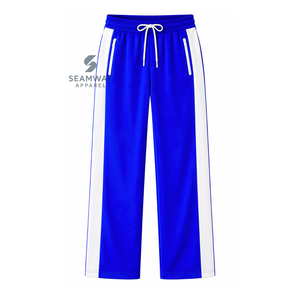Zeta Phi Beta Sorority Nylon Windbreaker <b>Set</b> Blue White Color Block Warm Up Jacket And Matching Jogger Pants Women's Activewear - Product Image 4