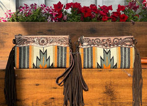 กระเป๋าสะพายข้างหนังแอซเท็กทรงตรงแบบมีสไตล์วินเทจหลากสี - Product Image 3