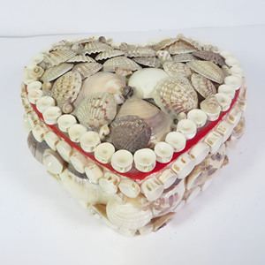 Luxurious Designer Double Heart Shaped <b>Earrings</b> <b>Box</b> Jewelry Boxes Decorated With Seashells Velvet Lining <b>Earring</b> Container - Product Image 2