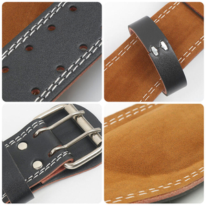 Custom Logo Genuine Leather Weightlifting <b>Belt</b> for <b>Powerlifting</b> Fitness Training and Commercial Gym Use - Product Image 4