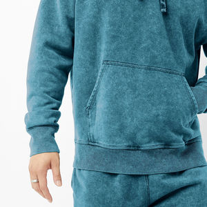 Sweat-shirt en molleton à capuche pour homme, couleur turquoise, coupe classique, couleur unie, vêtement décontracté pour l'automne - Product Image 6