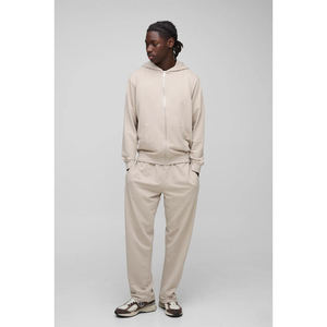 Sudadera con capucha personalizada para hombre con cremallera completa y pantalones a juego, conjunto deportivo transpirable para hombre - Product Image 4