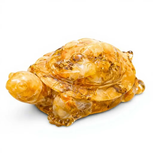 Figurine de tortue en orgonite de jaspe jaune de qualité supérieure, 2,7 pouces, en résine avec copeaux de pierres précieuses, décoration - Product Image 5