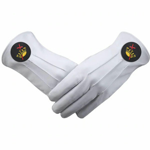 Gants de polissage personnalisés en coton et nylon blancs pour bijoux, gants de cérémonie maçonniques et de mariage avec logo brodé - Product Image 5