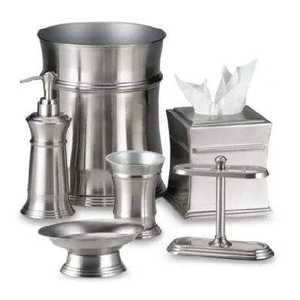 Juego de baño de metal decorativo y duradero con dispensador de jabón, soporte para cepillos de dientes, vaso y bandeja - Product Image 2