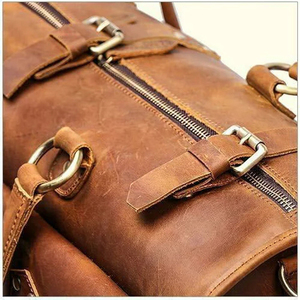 Luxury Leather Travel Duffle Bag Original <b>Cow</b> Leather Weekender Men's Duffel Bag Sports Gym Bag for Online Selling Duffle Bag - Product Image 5