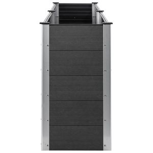 Grand lit de jardin surélevé en composite bois-plastique (WPC) gris, pots et jardinières durables - Product Image 4