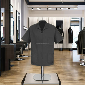 Chaleco de poliéster personalizado con cierre de cremallera, bata de peluquería, ropa de trabajo, prendas de vestir, chaleco de seguridad para la construcción, chaleco con bolsillos - Product Image 1