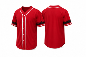 Camiseta de Béisbol Personalizada Blanca y Negra Sublimada de Manga Corta con Cuello en V Unisex Transpirable para Adultos Corte Holgado con Botones al Frente para Verano - Product Image 3
