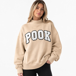 Sweat-shirt unisexe décontracté à épaules tombantes, coupe ajustée, en molleton imperméable et respirant 100 % coton, avec lettre personnalisée sur le devant – Meilleure vente - Product Image 1