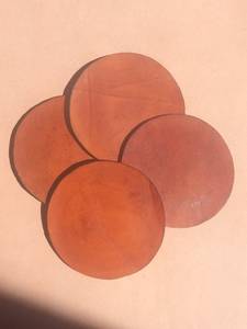 Sous-verres en cuir véritable avec bords brûlés, set de dessous de verre ronds de luxe pour la protection des meubles GLC-0150 - Product Image 3
