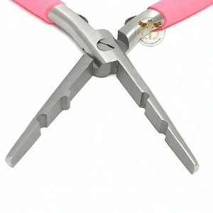 QORVEX INSTRUMENTS 3 Hole Hair <b>Extension</b> Pliers Tool with Non Slip Pink Handle Micro Ring <b>Bead</b> Pliers for Installation & Removal - Product Image 5