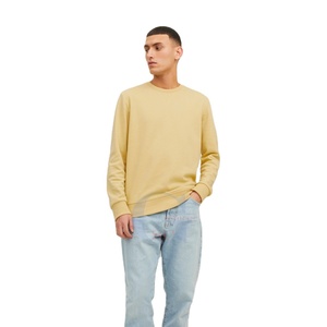 Sudaderas de cuello redondo de colores atractivos para hombres, manga larga, un solo color, hecho a medida, camisa de invierno cálida en blanco, marca privada corta - Product Image 1