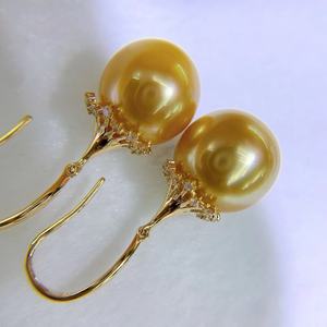 925 Sterling Silver Fine <b>Dangle</b> <b>Earrings</b> Light Version Natural <b>Pearl</b> Classic Water Bucket Universal Versatile 11-12mm - Product Image 4