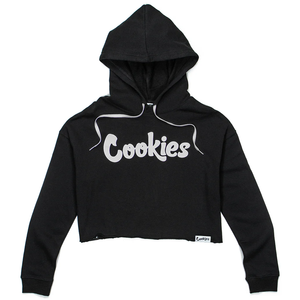 <b>Cookies</b> Women's Pink Cropped Hoodie Embroidered Letter Logo Fleece Sweatshirt Autumn Streetwear - Product Image 2