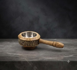 Quemador de Incienso de Sándalo Hecho a Mano, Duradero y Lujoso, con Asa de Metal, Ecológico, para Uso Religioso, Difusor de Aromaterapia Indio - Product Image 2