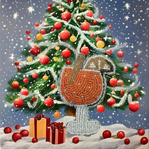 Décoration murale de sapin de Noël multicolore en broderie perlée faite à la main, écologique, mignonne, élégante et magnifique, nouveau design - Product Image 5