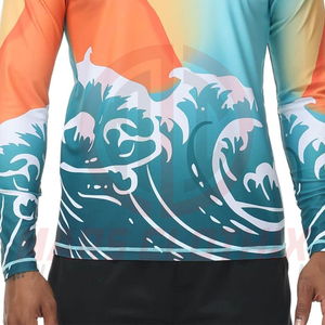 Latest Collection Lightweight <b>Men</b> Rash Guard In Low Price Custom Printed Breathable Eco-friendly <b>Men</b> Rash Guard - Product Image 5