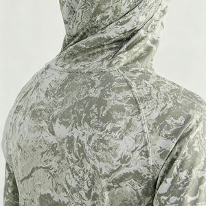 Chemise de pêche à manches longues à capuche pour homme, imprimée, anti-humidité, UPF 50, légère, en polyester, pour l'été et les activités de plein air - Product Image 6