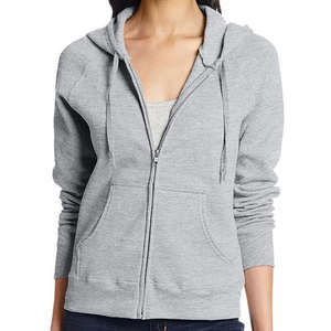 Sudadera con capucha y cremallera completa de algodón polar cálido y transpirable para invierno, con logo personalizado, estilo urbano, moda femenina - Product Image 3