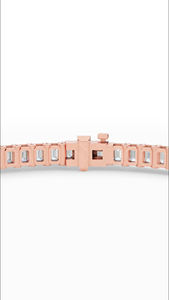Bracelet tennis majestueux en diamant de laboratoire taille émeraude 3x2mm certifié IGI, en argent sterling 925, bijoux de luxe pour femme - Product Image 6