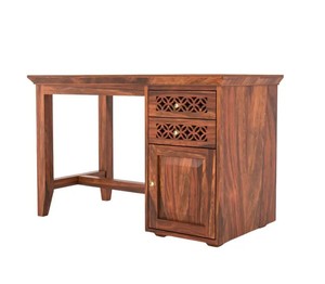 Traditional Wooden Office <b>Desk</b> with Side Cabinet | Executive <b>Computer</b> Table | B2B Wholesale Furniture India - Product Image 5