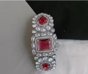 สร้อยข้อมือเพชรที่ทันสมัยประกายเพชรเพทายสร้อยข้อมือเพชรทันสมัยดีไซน์แบบโคลเวอร์หรูหรา Kada สำหรับผู้หญิงและเด็กผู้หญิง - Product Image 2