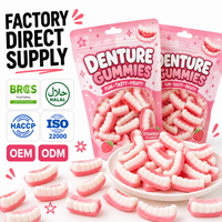 Bonbons Gommeux en Gros pour Prothèses Dentaires, Saveur Fruitée Aigre-Douce, Doux, Halal, Personnalisé OEM, Marque Privée, TIK TOK, Vente en Gros