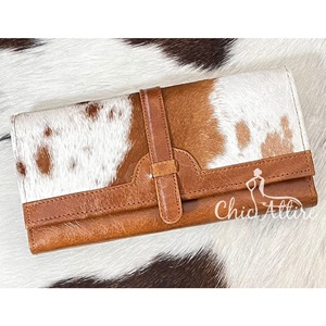 New Arrival Hair On Cowhide Leather <b>Wallets</b> for Women's Slim <b>Wallet</b> Trifold High Quality Genuine Leather Western Clutch <b>Wallet</b> - Product Image 1
