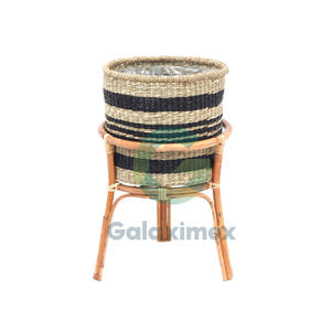 Pot en rotin tressé haut de gamme, best-seller, en bambou, pour plantes d'intérieur, décoration de jardin, artisanat classique vietnamien fait main - Product Image 4