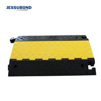 Protège-câble en caoutchouc jaune et noir, résistant à l'usure, rampe de protection pour câbles au sol, pour la gestion des câbles en entrepôt et atelier