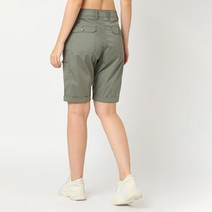 Shorts cargo en jean pour femme, taille mi-haute, coupe droite, couleur unie, poches, décontracté, sexy, vintage, été, délavé, 100% coton, respirant - Product Image 2