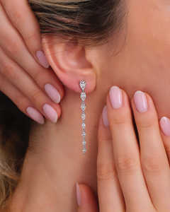 Boucles d'oreilles en diamant de laboratoire taille poire IGI/GIA, en or massif 14 carats, vente en gros, bijoux en diamant, boucles d'oreilles de mariage - Product Image 1