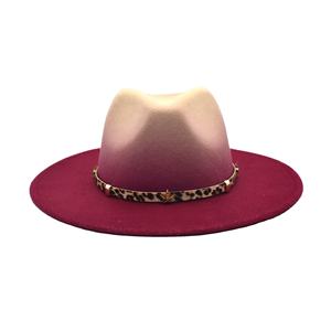 Sombrero Fedora Cálido de Otoño Invierno para Hombre, Sombrero Británico para Mujer, de Ala Ancha, Estilo Retro, de Lana, Bicolor, que Cambia de Color - Product Image 1