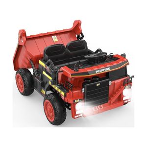 Camión Volquete Eléctrico ANPABO, Coche Eléctrico de 12V con Control Remoto, Caja Volquete Eléctrica y Pala Adicional, Arranque con Llave para Mayor Seguridad - Product Image 1