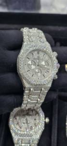 Reloj de Pulsera de Acero Inoxidable con Diamantes Moissanite VVS, Estilo Hip Hop para Hombre, Resistente al Agua 10 Bar - Product Image 3