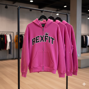 Sudadera con Capucha Personalizada con Pedrería, 500 GSM, Estilo Urbano, Fabricante de Alta Calidad, Sudadera con Capucha Extra Grande con Cierre y Hombros Caídos - Product Image 1