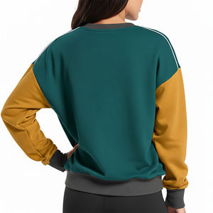 เสื้อสเวตเชิ้ตผู้หญิงคอกลมทรงโอเวอร์ไซส์ สไตล์ฮิปฮอป แต่งขอบไหล่ ตัดเย็บตามสั่ง ผ้าฝ้าย 100% เสื้อกันหนาวสำหรับฤดูหนาว - Product Image 6