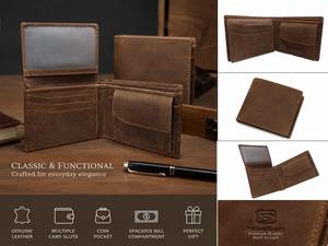 Premium Genuine Leather <b>Wallet</b> for Men Slim Bifold Cash & <b>Card</b> Holder Available for Sale from India - Product Image 3
