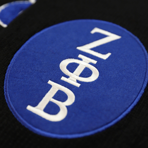 Suéter Cárdigan de Lana Zeta Phi Beta para Mujer, Negro y Azul, con Botones, Estilo Universitario, Chaqueta con Letras de la Hermandad, Cárdigan Premium - Product Image 5