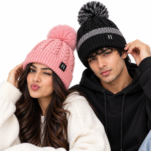 Bonnet d'hiver unisexe en tricot torsadé avec pompon de haute qualité, logo personnalisé, revers côtelé, chapeaux tendance, vente en gros, fournisseur de mode B2B USA - Product Image 4
