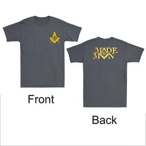 เสื้อยืดผู้ชายลายคำคมตลกๆ ของฟรีเมสัน "Masonic Keep Calm I'm The Worshipful Master" คุณภาพสูง ผลิตตามสั่ง แขนสั้น - Product Image 5