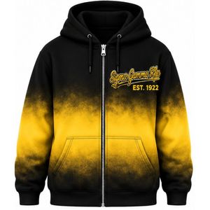 Conjunto Deportivo Casual Personalizado para Mujer, Sudadera con Capucha y Pantalones Jogger, Estilo Tie Dye, Color Dorado y Negro, de la Hermandad Griega Sigma Gamma Rho - Product Image 3