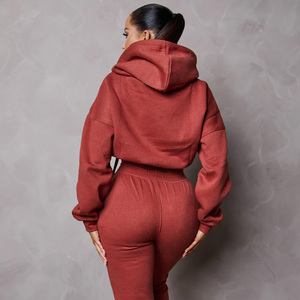Conjunto Deportivo Corto de Felpa para Mujer, con Logotipo Personalizado, Ropa Casual para Estar en Casa o Gimnasio, Fabricante de Ropa OEM - Product Image 3