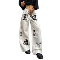 Pantalones vaqueros de mezclilla gruesos para mujer, estilo casual, con forro polar cálido y transpirable, estampado de puntos, leopardo y cachemira, ideales para invierno, venta al por mayor.
