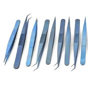 Juego de 15 Pinzas Suizas Anguladas Iris, Kit de Instrumentos Quirúrgicos, Pinzas de Microcirugía de Acero Inoxidable con Estuche - Product Image 2