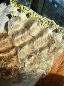 Extensiones de Cabello Humano Vietnamita Virgen, Precio de Fábrica al por Mayor, Nasa, Rubio Claro, Ondulado, Super Double Drawn, 50cm - Product Image 4