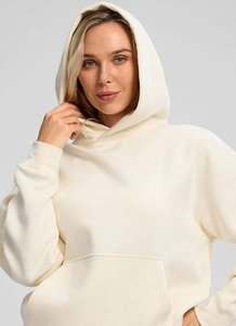 Sweat à capuche en polaire uni pour femme, personnalisé avec logo brodé, coloré, violet, modèle populaire - Product Image 4